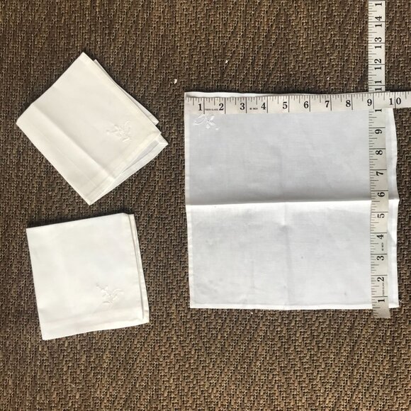 VTG White Cotton Tea Towel Lot #15 Intricate Embroidery 12 X12 Farmhouse Cottage - Picture 10 of 10